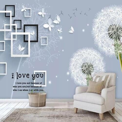 Custom Photo 3D Mural Wallpaper Butterfly Dandelion Wall Painting Picture Modern Living Room TV Background Wallpapers Home Decor