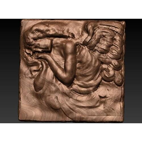 3D model relief for cnc or 3D printers in STL file format sleeping angel