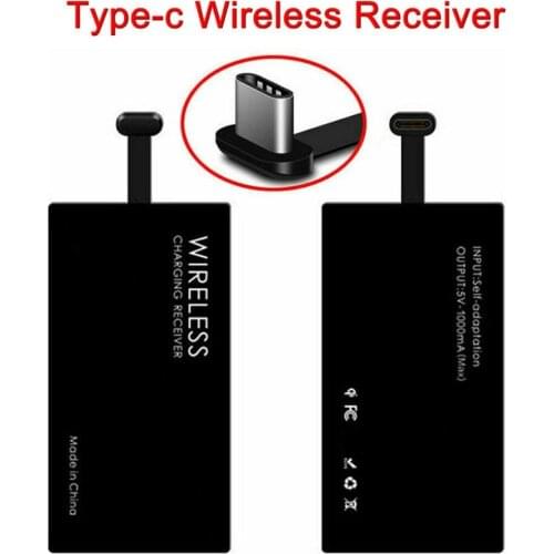 Pohiks Wireless Charger Type-C Universal Charging For Android Cell Phone Ultra Thin Type-C Wireless Charging Receiver Adapter