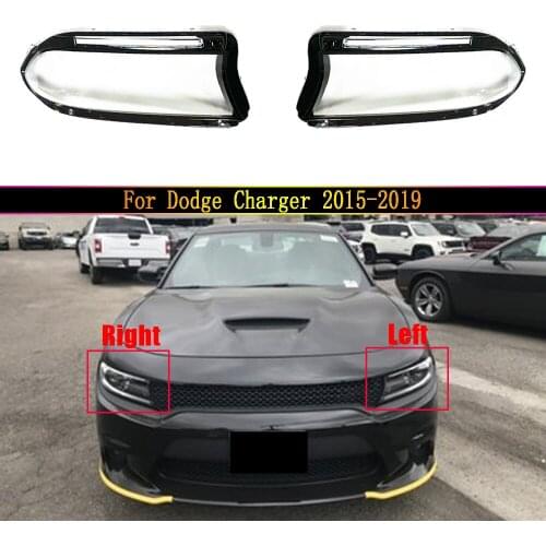 For Dodge Charger 2015~2019 Car Front Headlight Lens Cover Auto Shell Headlamp Lampshade glass Lampcover Head lamp light cover