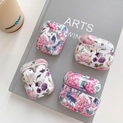 Flowers Earphone Case For AirPods 2 Pro Cases Cute Colorful Vintage Hard PC Smooth Protective Cover for AirPod 2 3 Air Pods Case