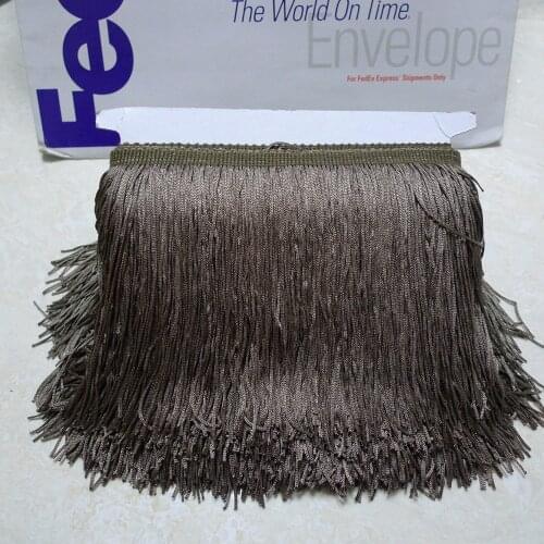 10 Meters 15cm 6" Long Dark Grey Color Latin Dress Tassel Fringe
