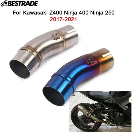 For Kawasaki Z400 Ninja 400 Ninja 250 2017-2021 Motorcycle Exhaust Mid Pipe Link Connector Tips Stainless Slip 51mm Muffler Pipe