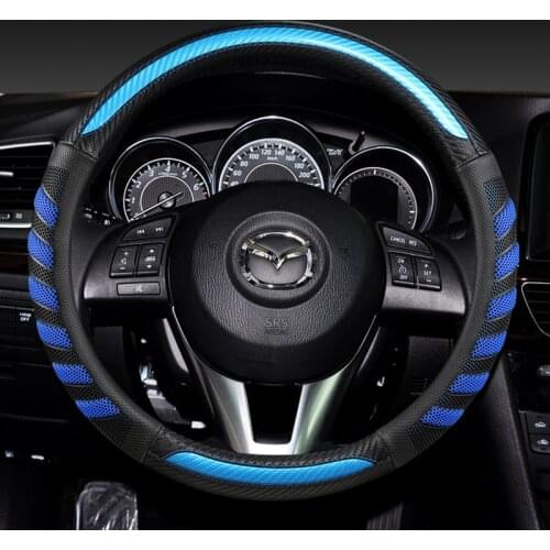 Carbon Fiber Leather Car Steering Wheel Cover Case for Mazda 2 3 Mazda 6 Axela Atenza CX-3 CX-5 CX5 CX-7 CX-9 Accessories