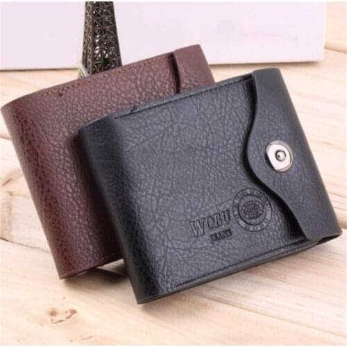 PU Leather Wallet Multifunctional Short Design Men Wallet Hasp Coin Purse Card Holder Mens Wallet 2021 New