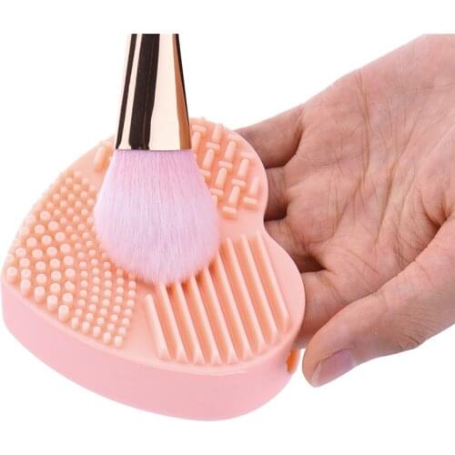 Colorful Heart Shape Clean Make up Brushes Wash Brush Silica Glove Scrubber Board Cosmetic Cleaning Tools for makeup brushes