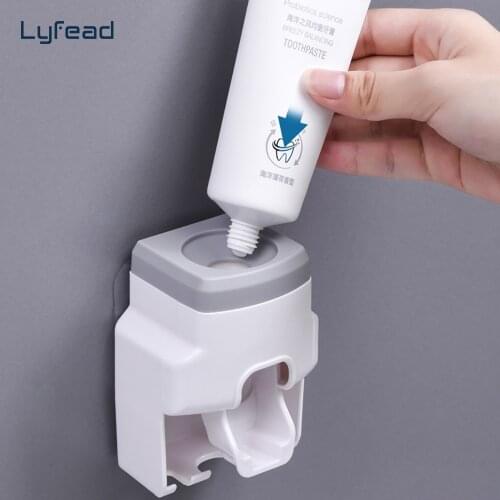 Lyfead Toothpaste Dispenser Bathroom Accessories Waterproof Lazy Toothpaste Squeezer Toothbrush Holder