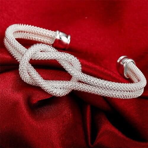 Fashion Hot Sale 925 Sterling Silver Jewelry Christmas Gifts Twisted Web Bangle Jewelry