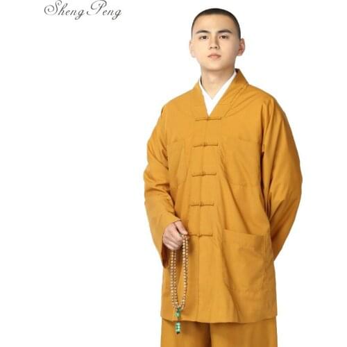 Buddhist monk robes chinese shaolin monk robes men shaolin monk clothing traditional shaolin monk uniform V795