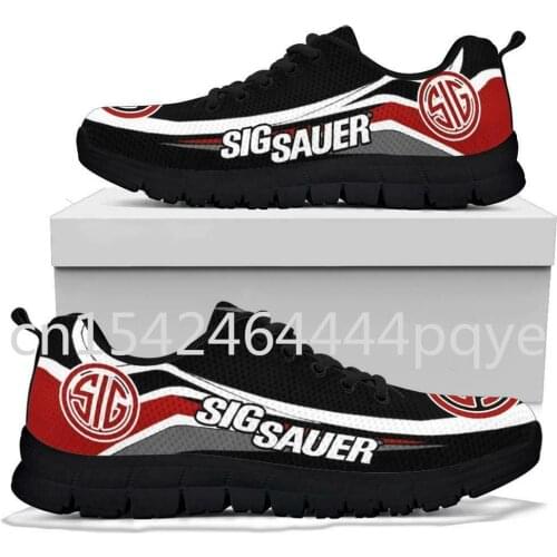 2021 SIG Sauer Logo Mens Sneakers High Quality Mesh Breathable Mens Casual Shoes Outdoor Walking Shoes Big Size Male Sneakers