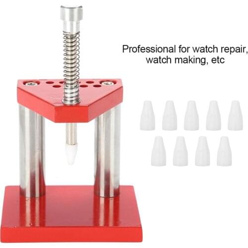Watch Hand Plunger Puller Remover Fixer Tool Set with 9pcs Plastic Dies Watch Part Repair Tool Accessory for Watchmaker Red