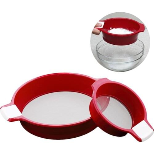 Stainless Steel Mesh Sifter Manual Flour Sieve with Scraper Flour Sifter Sieve for Baking Tools Kitchen Accessories