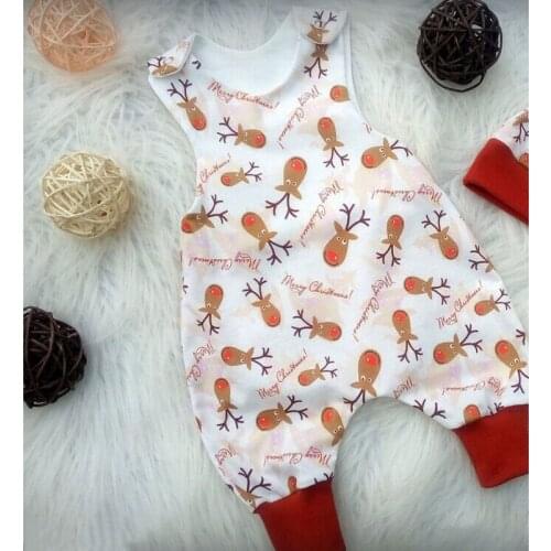 0-24M Christmas baby Clothing Newborn Kid Boy Girl Clothes Elk Cartoon Print Romper Cute Sweet Xmas Party Outfit