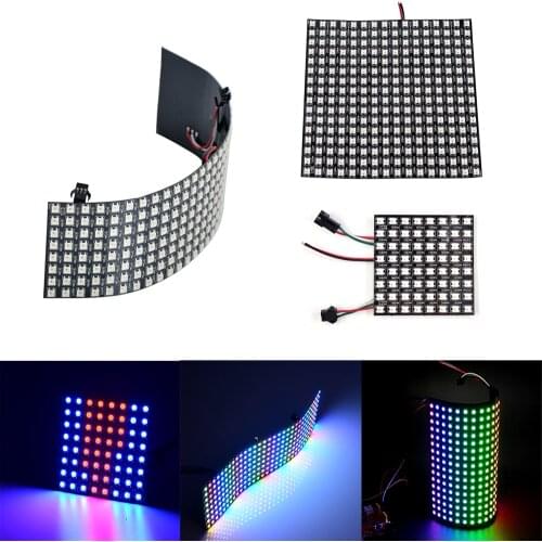 WS2812B Panel Screen 8*8,16*16,8*32 Pixel 256 Pixels Digital Flexible Programmed Individually Addressable RGB Full Color DC5V