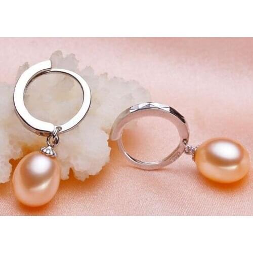 Pair of 11x13mm genuine natural south sea natural gold pink drop pearl earring