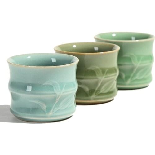 Personal Master Mini TeaCup Ceramic Bamboo Puer Tea cups Office Vintage Teaware Drinkware Mug Sent Friends