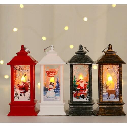 Christmas Decoration Santa Claus Snowman Lantern Light Christmas Ornaments Hanging Christmas Lights New Year Navidad 2021 Gifts