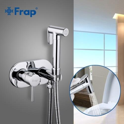 FRAP Bidet Faucet brass chrome bathroom bidet shower muslin shower bidet toilet cold and hot water mixer faucet hand sprayer