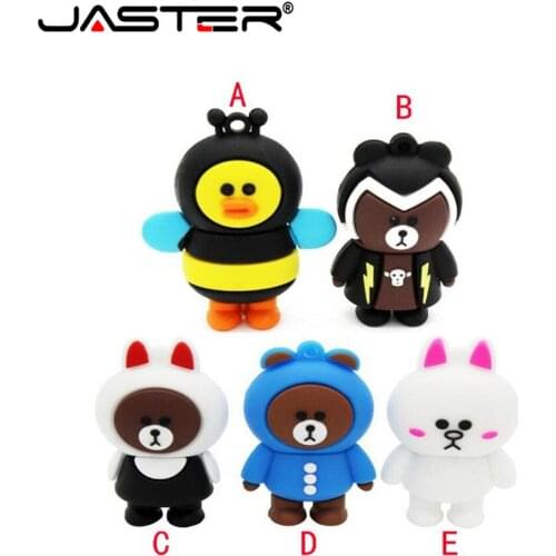 JASTER Bear usb flash drive pendrive 4GB 8GB 16GB 32GB Cute Apron Bear Model u disk pen drive USB 2.0 flash Memory Stick drive