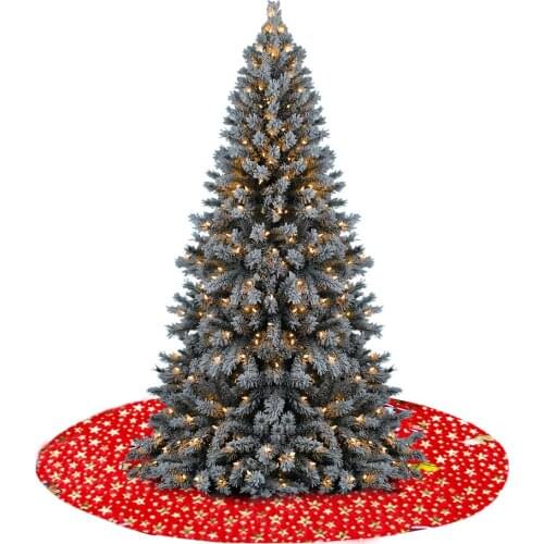 Star Printed Christmas Tree Skirt Plush Xmas Tree Carpet Floor Mat Merry Christmas Decorations Ornament New Year Home Decor Gift