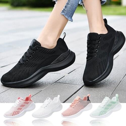 Women Running Shoes Non-slip Breathable Woman Sports Shoes Female Lace-up Mesh Soft Footwear Outdoor Sneakers Flats Shoes