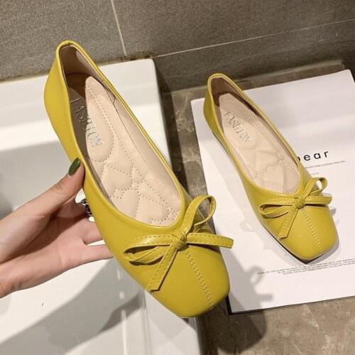 Women Loafers Party Shoes Fashion Flats Square Toe Butterfly-knot Shoes Elegant Loafers Brand Confortable Flats Plus Size40