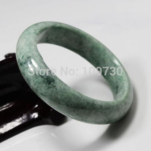 001562 Certified Grade "A" Natural Green Jadeite Jade Gems Bangle Bracelet (A0502)