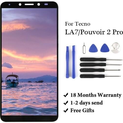 10 PCS Brand New For Tecno LA7 Lcd Digitizer High Quality Assembly Replacement For Tecno Pouvoir 2 Pro LCD Screen Spair Part