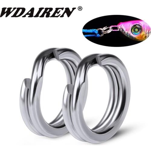 100pcs/Lot Stainless Steel Fishing Split Ring For Blank Lures Bait Double Circle Loop Connector Carp Fishing Accessories