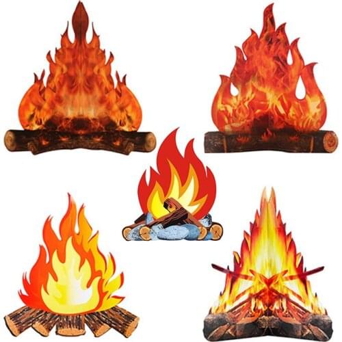 3D Flame Decoration Cardboard Halloween Flame Decoration Props Christmas Fire Flame Decoration Ornaments