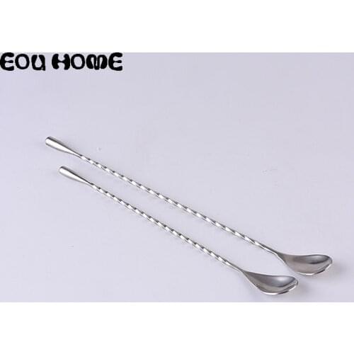 4 Size High Quality Stainless Steel Bar Tools Mixing Cocktail Spoon Spiral Pattern Bar Teadrop Spoon Stir Spoon Bartender Tools