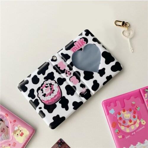 40 Photos Cartoon Photocard Holder Milk Pattern Scrapbook For Photos Name Card Book Hollow Love Album Instax Album 2021