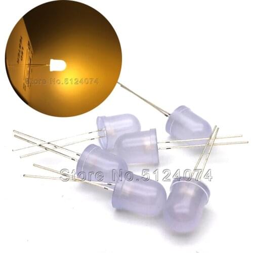 50pcs/lot F10 foggy mist white turn warm white frosted highlighted 10mm led beads light emitting diodes