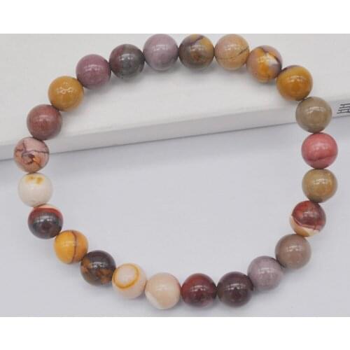 8MM Mookaite Stone Round Beads GEM Bracelet Bangle Stretch 8 Inch Jewelry G555