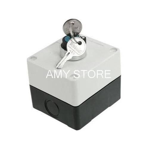 AC 400V 10A 2 Screw Terminals NO Key Locking Keylock Switch with 2 Pcs Keys