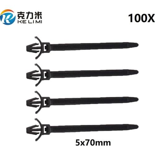 Cars Mount Wire Tie Clip 100Pcs Releasable Plastic Tie Wrap Cable Fastening Clips Self-locking Zip Tie Universal