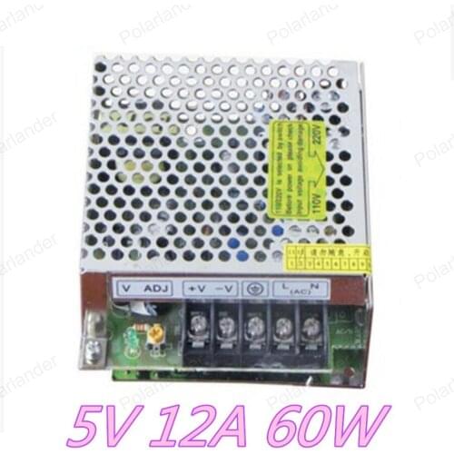 Free shipping 60W 5V 512A Small Volume Single Output Switching power supply for LED Strip light