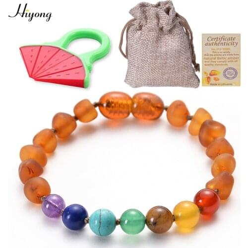 HIYONG Baltic Ambers Teething Bracelet/Anklet for Baby Chakra bead Natural Ambers Handmade Original Bracelets Jewelry Wholesale