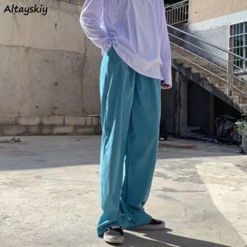 Casual Pants Women Pure Color Wide Leg Trousers Spring Loose All-match Trendy Female High Street Students Korean Style Harajuku