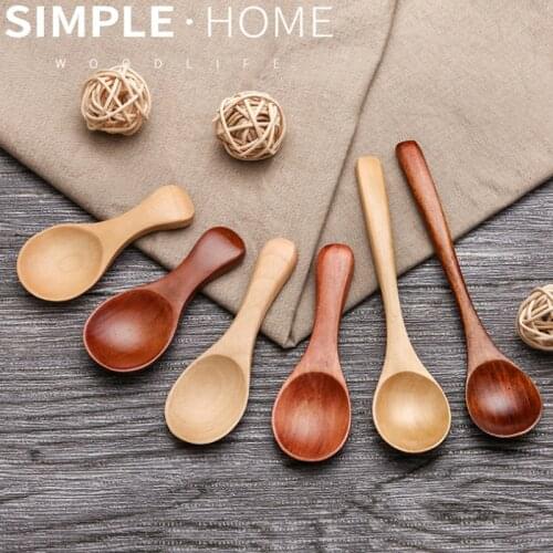 Wooden Milk Honey Soup Spoon Solid Wood Tableware Long Handle Teaspoon Coffee Spoons Stir Stick Kitchen Tool Sets