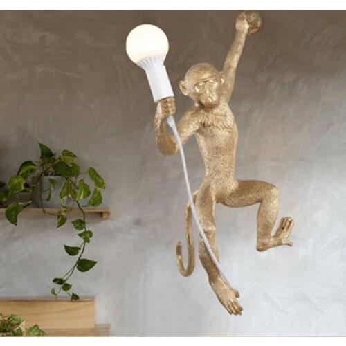 EUROPEAN MONKEY WALL LAMP CREATIVE LIVING ROOM BEDROOM CORRIDOR RETRO BACKGROUND WALL DECORATION LAMPS ROOM DECORATION A1156