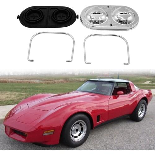 Brake Master Cylinder Cover with 2PCS Bails Rubber Gasket Chrome Finish Replacement for Chevy Corvette 1967-1982
