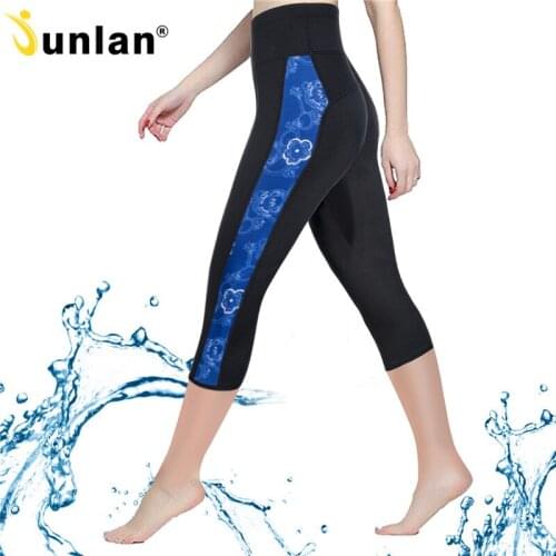 Junlan Neoprene Women Reducing and Training Pants Waist Control Shapers Bottom Shapewear Slimming Thigh Cropped Trouser Fat Burn