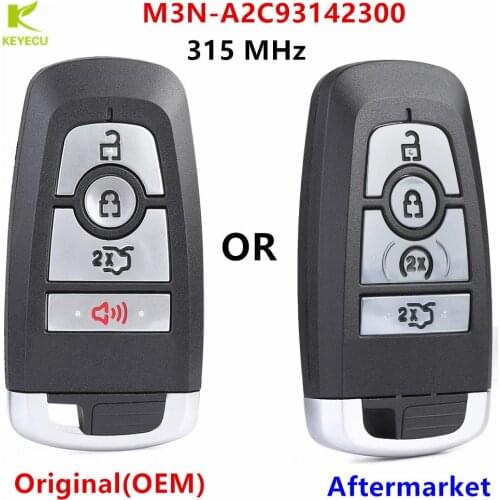 KEYECU OEM/Aftermarket Smart Remote Key FOB 4 Button 315Mhz for Ford Edge Explorer Fusion Mustang 2018-2020 M3N-A2C93142300