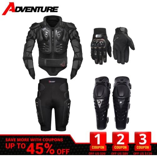 HEROBIKER Motorcycle Body Armor Motorcycle Jacket Suit Men Moto Protective Body Protector Motocross Racing Armor 4 Piece