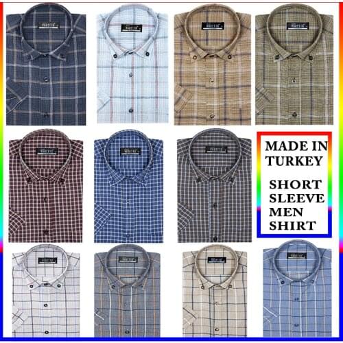 Plaid Shirt Men Summer Cotton Short Sleeve 2021 Hawaiian Casual Checkered Fashion Men Dress Clothes Summer Top Turkey Varetta