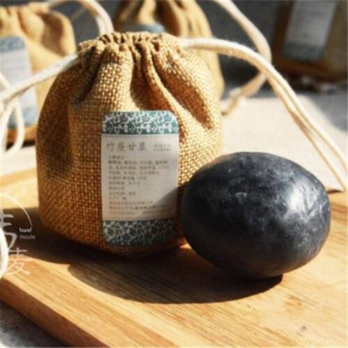 100% Bamboo Charcoal Activated Carbon Handmade Soap Essential Oil Control Skin Cleaner Bath Acne Remove Pimple Whelk Shrink Pore