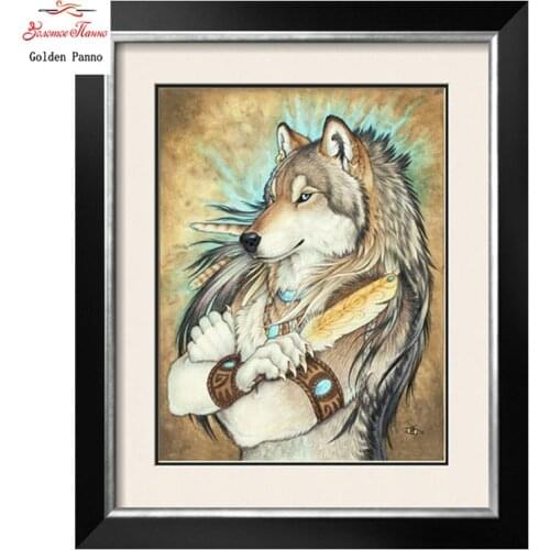 Golden Panno,Needlework,DIY DMC Cross stitch,Sets For Embroidery kits,14ct unprinted cotton thread The wolf Cross-Stitching 810