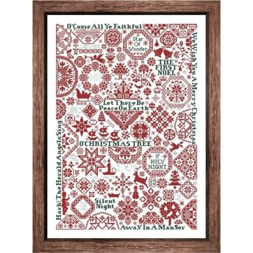 Snowy Christmas cross stitch kits simple pattern aida fabric 18ct 14ct 11ct count white canvas cotton thread embroidery