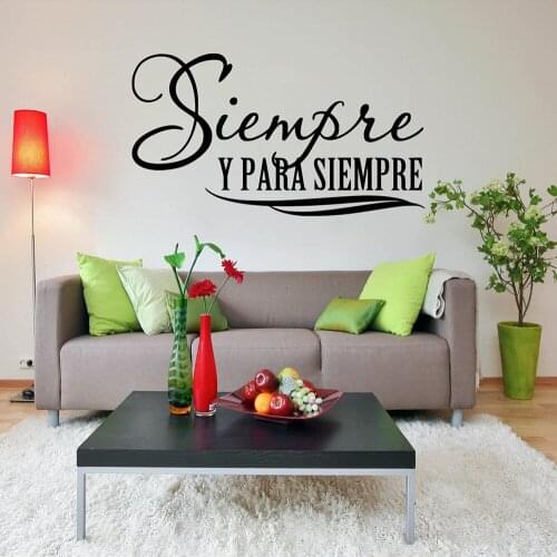 Siempre Y Para Siempre Wall Decal Spanish Always and Forever Quote Vinyl Stickers Wallpaper Home Interior Decoration D658
